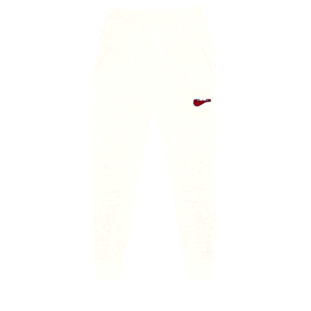 White Cut Off Lip Sweatpants